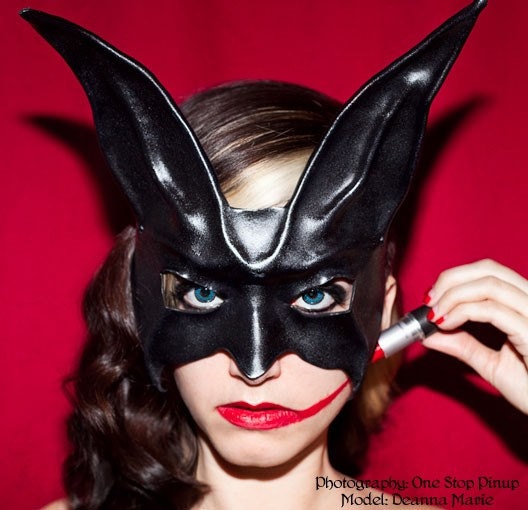 Black Rabbit Leather Mask