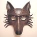 Wolf Leather Mask in Grey Brown