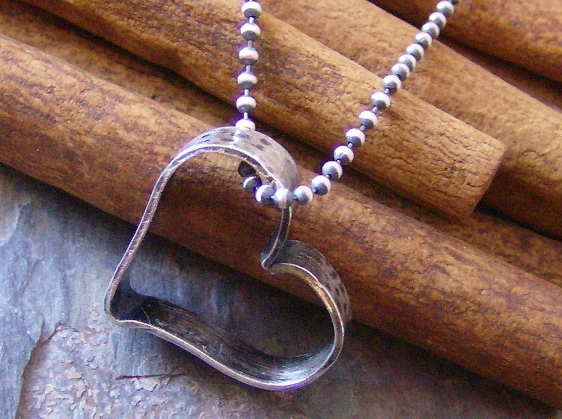 Deep in my heart... hand stamped personalized secret message heart necklace