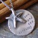Sun Sea Sand Serenity.....hand stamped sterling silver Starfish Beach necklace