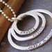 Tripple eternity ring... sterling silver hand stamped mothers personalized necklace