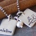 little squares....hand stamped fine silver name necklace