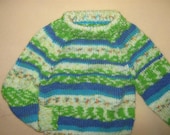 hand knit baby  sweater 6-12 months - fair isle