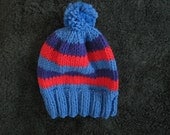 hand knit cotton baby hat size 0 - 6 months