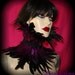 Trashglam Gothic couture feathered neck CORSET choker COLLAR CHOOSE purple or gold yellow