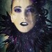Trashglam Gothic couture feathered neck CORSET choker COLLAR CHOOSE purple or gold yellow