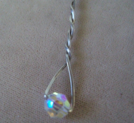 Countess Crystal  Pendant Wirewrapped in SS