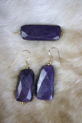 Suglite Earrings and Pendant Set 14kt gold filled