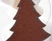 Christmas Ornaments Tree Ornaments Rustic Chipboard Green Gold Red Glitter Silver Eyelet Silver Cord