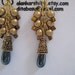 Long gold filled  earring dangler in gold and black under 25 usd