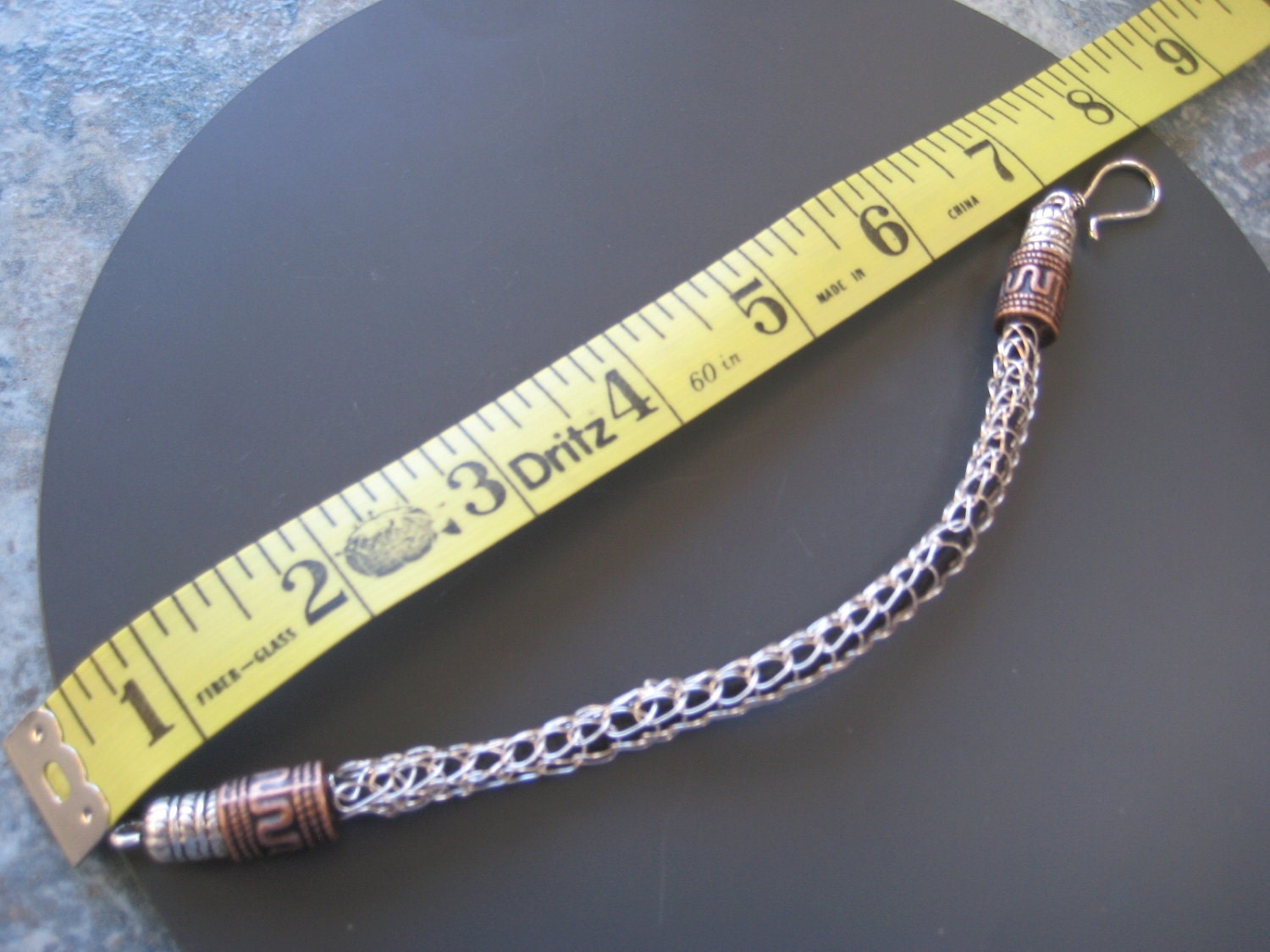 Viking knit leather Hancrafted Personalized  Wire Bracelet For Him or Her under 40 usd
