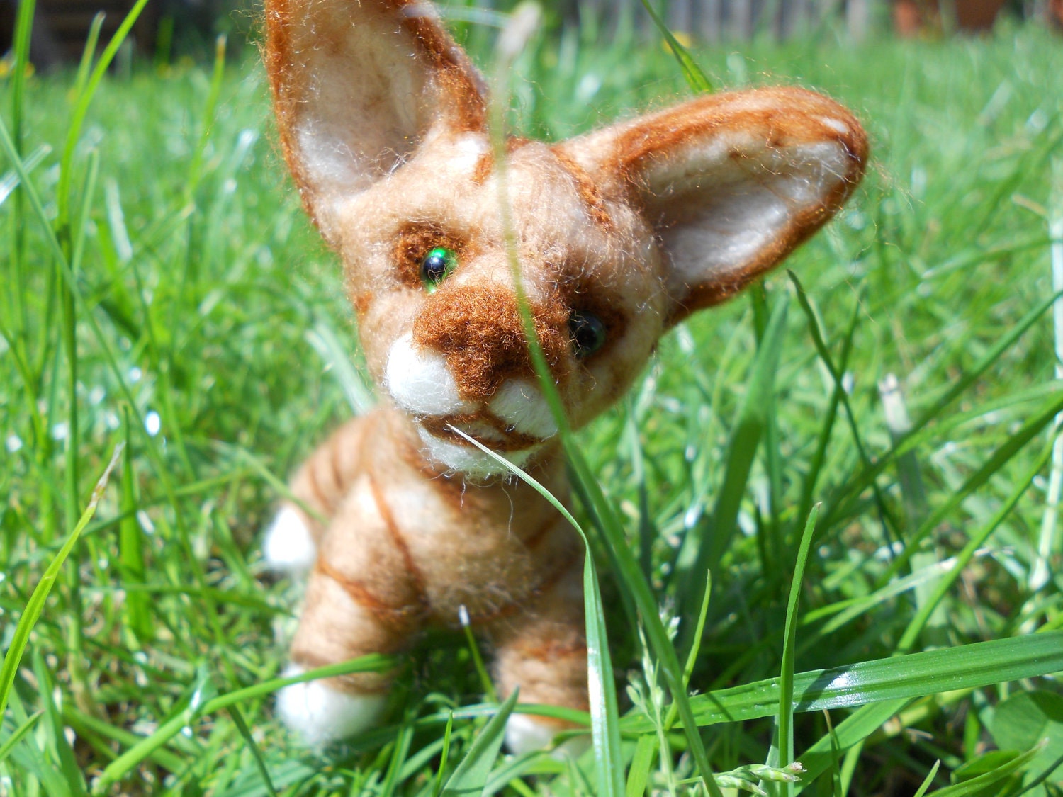 Kitty - needle felted origonal animal soft sculpture. plushie  red orange Kitten
