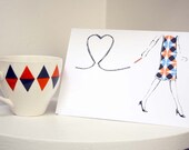 Pencil Heart greetings card/Valentine