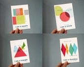 I am a shape postcards - set of 4