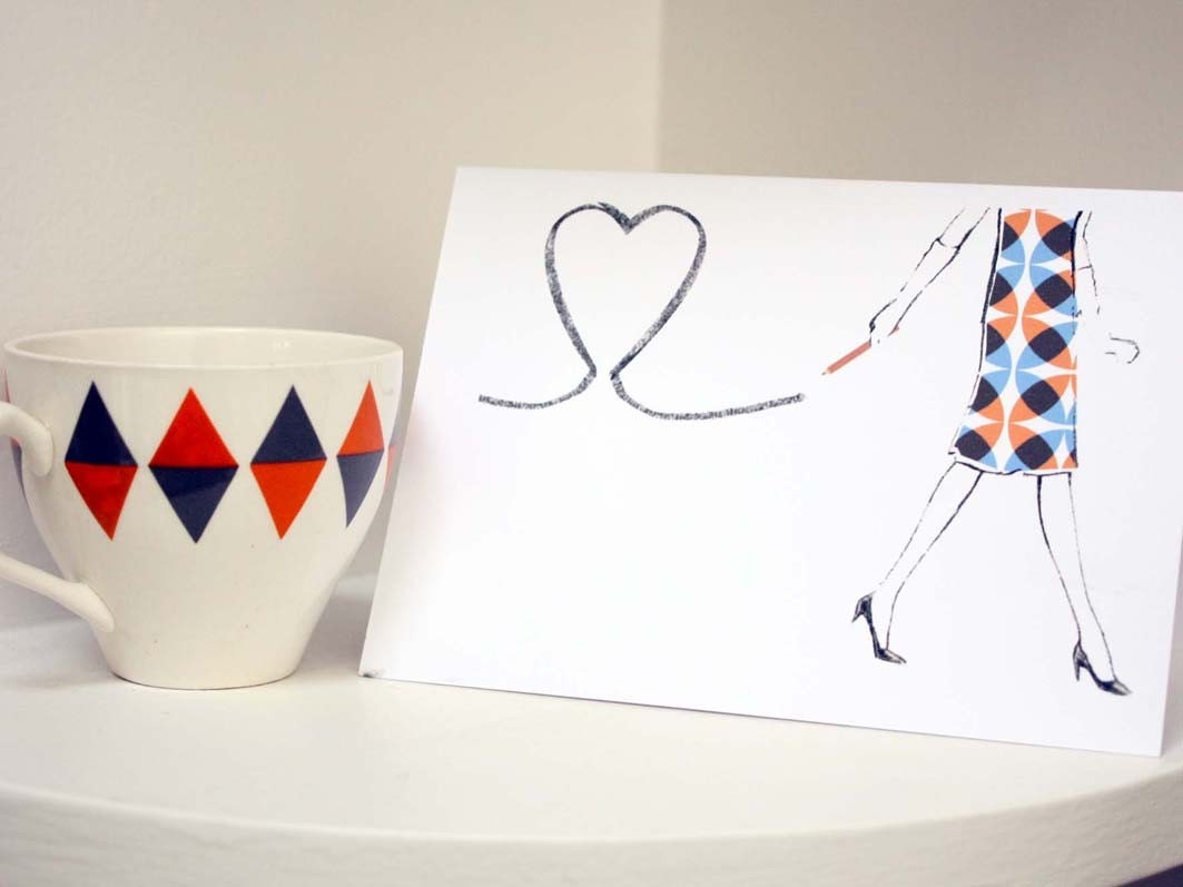 Pencil Heart greetings card/Valentine