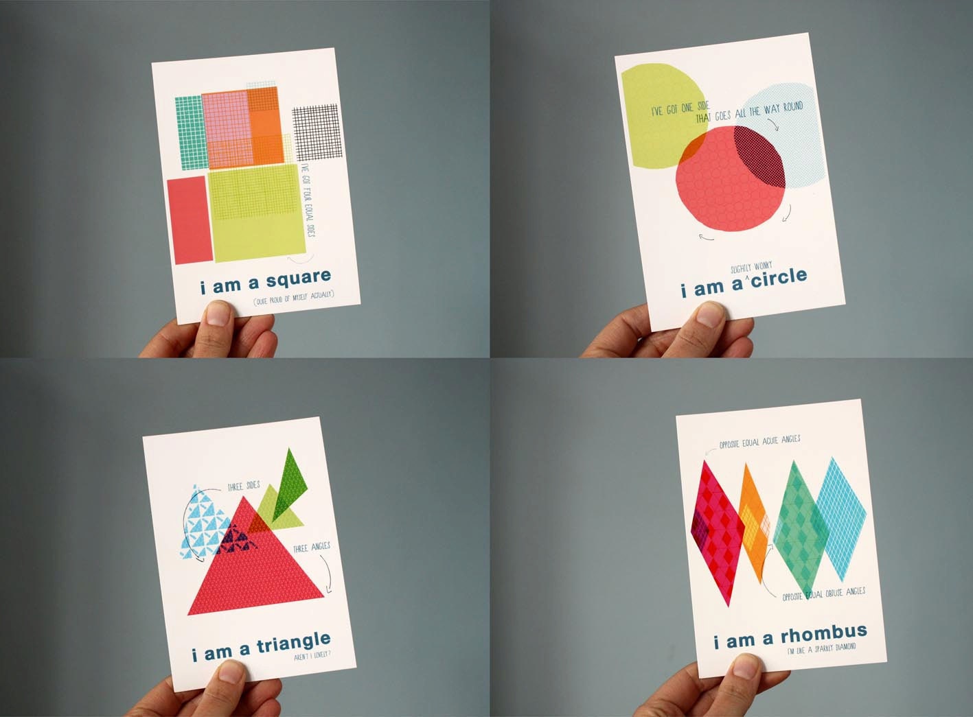 I am a shape postcards - set of 4