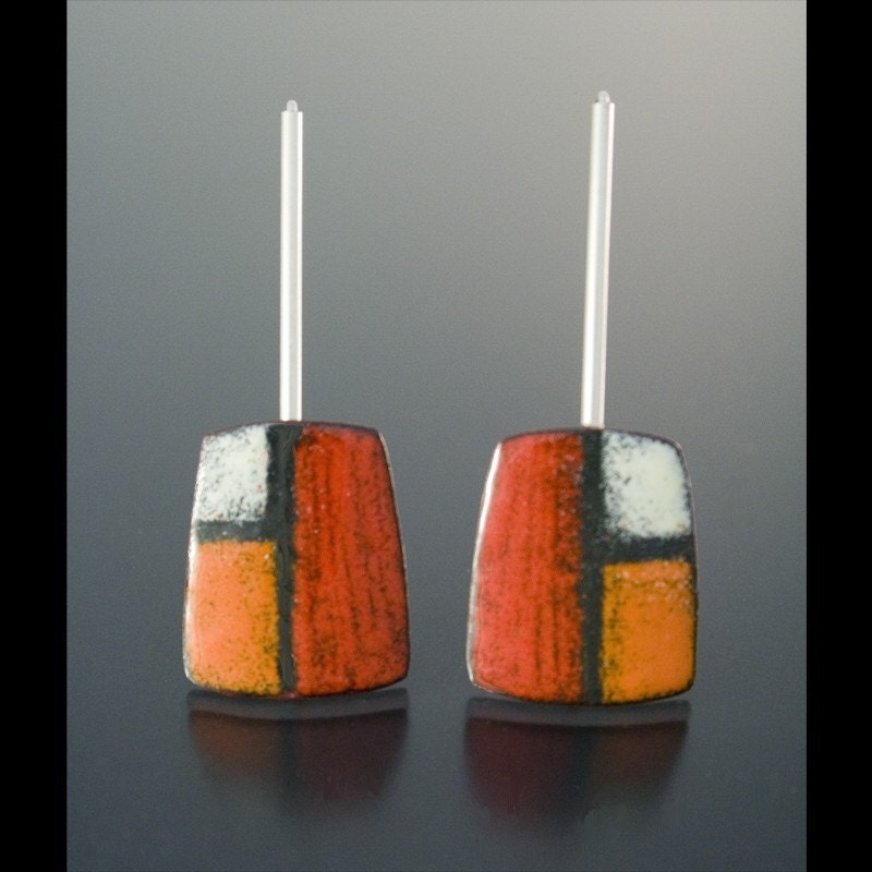 Red Division Earrings