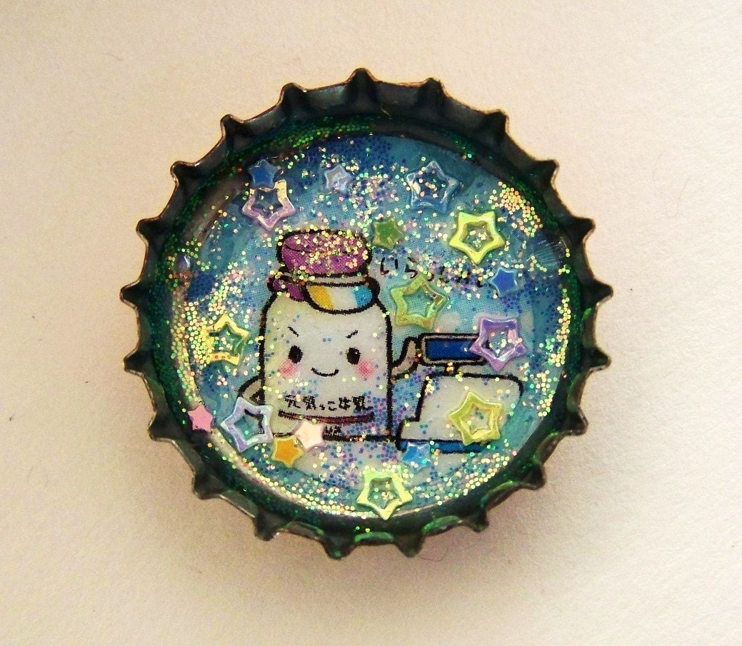 Cute Milk Kun Bottle Cap Magnet