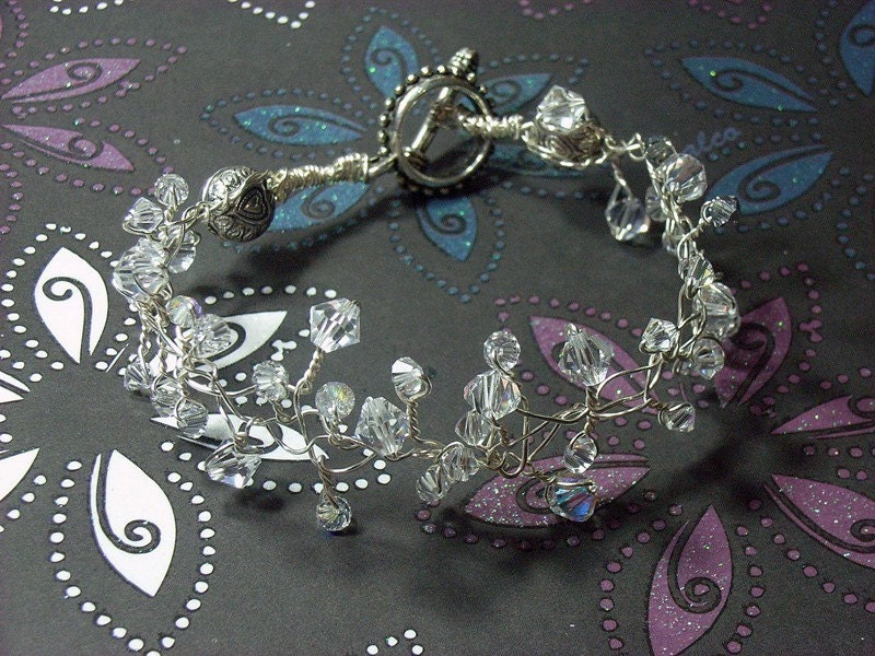 TUTORIAL  Jewelry tutorial Bracelet- Crystal Twisted Wire Bracelet No 16