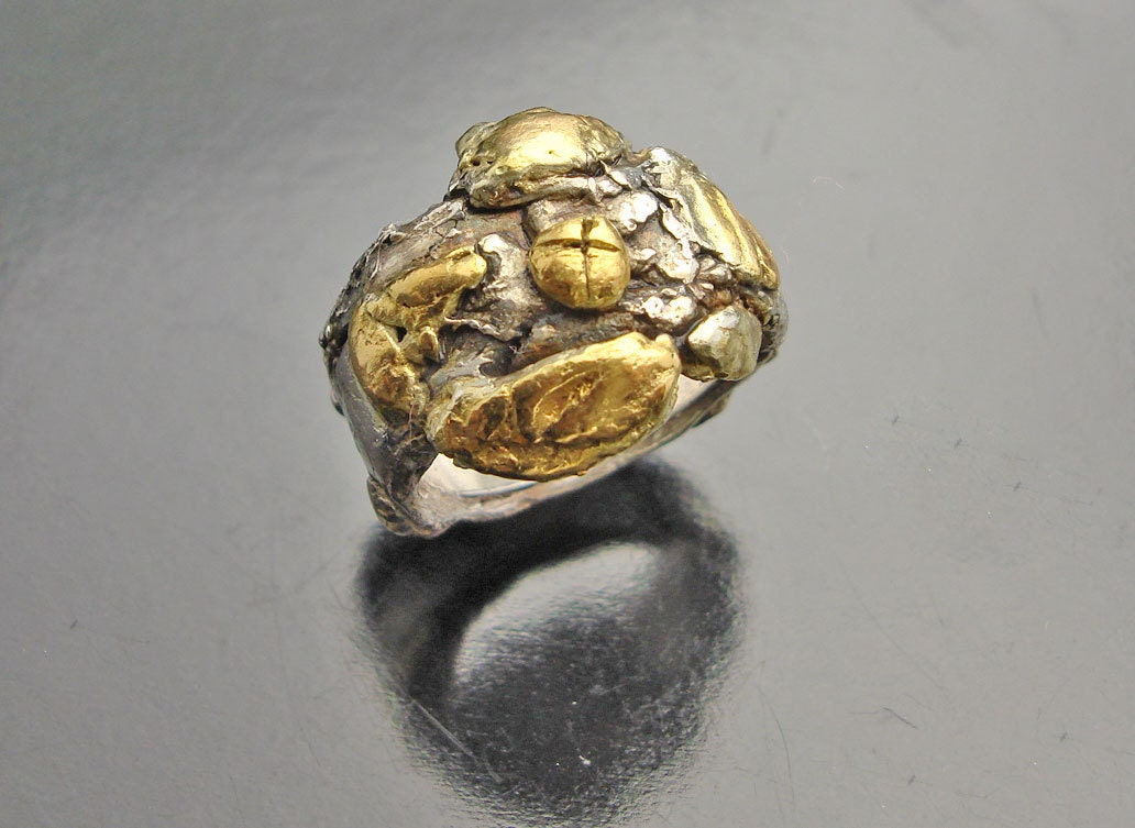 Heavy Metal Ring Silver and Gold