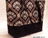 NEW The Dahlia Rebekah Three Pocket Zippered Handbag Tote Bag in Medallion Plume-Sturdy and Stands On Its Own