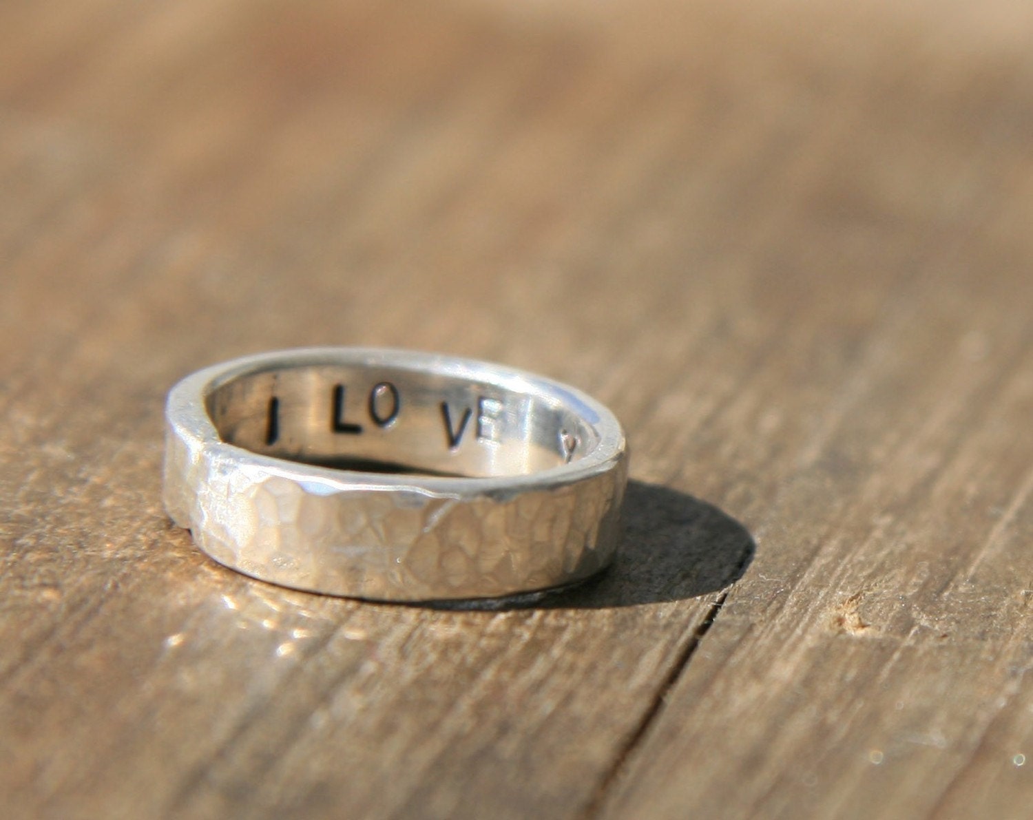 Personalized Ring   - Secret Message Ring -  Posey Ring - Silver Stamped Jewelry