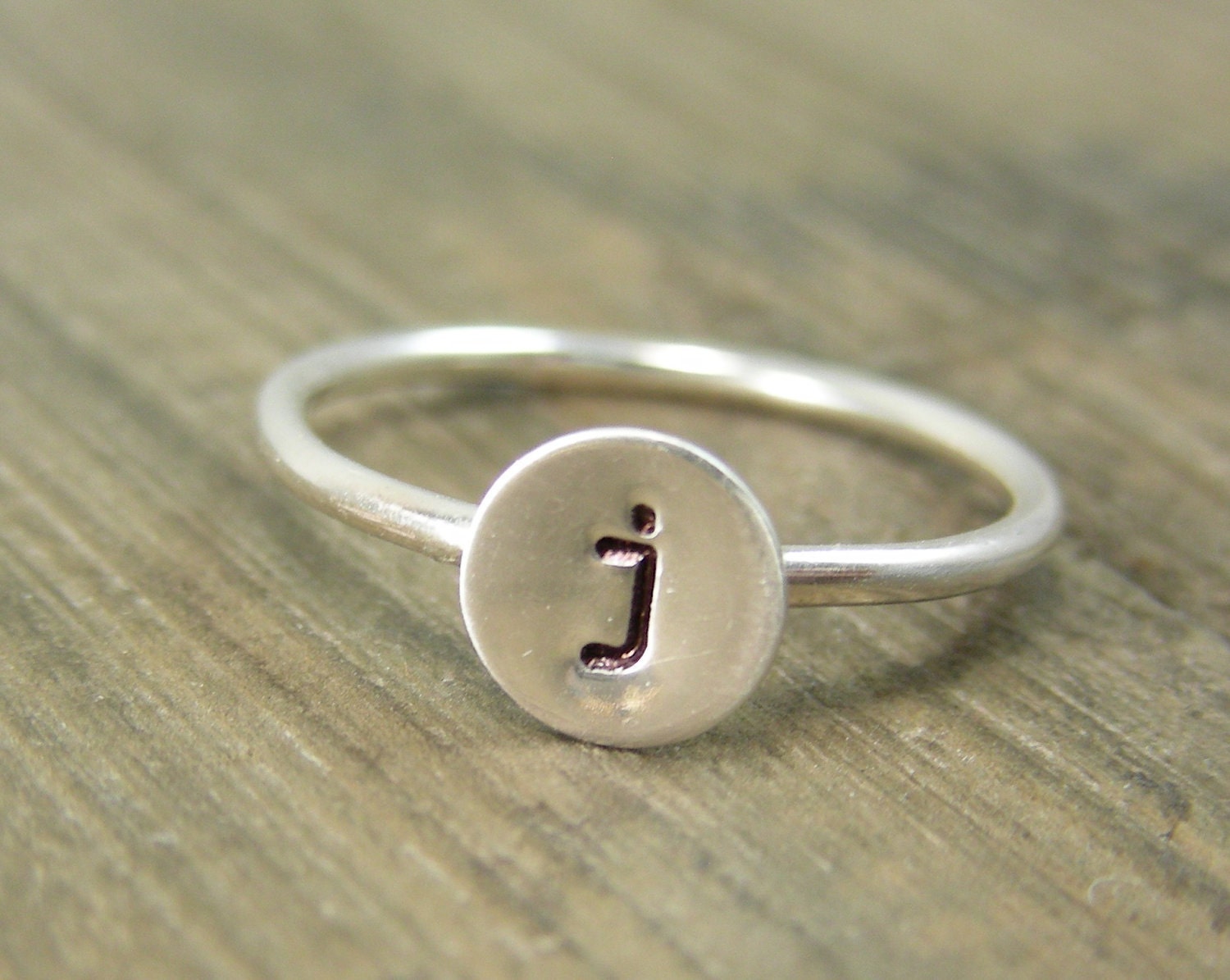 Initial Jewelry - Mother Jewelry - Personalized Jewelry Ring - Typewriter Font Sterling Silver Ring - Free Shipping