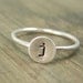 Initial Jewelry - Mother Jewelry - Personalized Jewelry Ring - Typewriter Font Sterling Silver Ring - Free Shipping