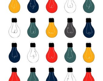 Alphabet Poster Light Bulbs illustration Love Wedding Birthday Anniversary Gift Home Decor Kids Children Decor