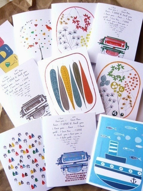 Handmade Card set of 10 \/ Mix Cards