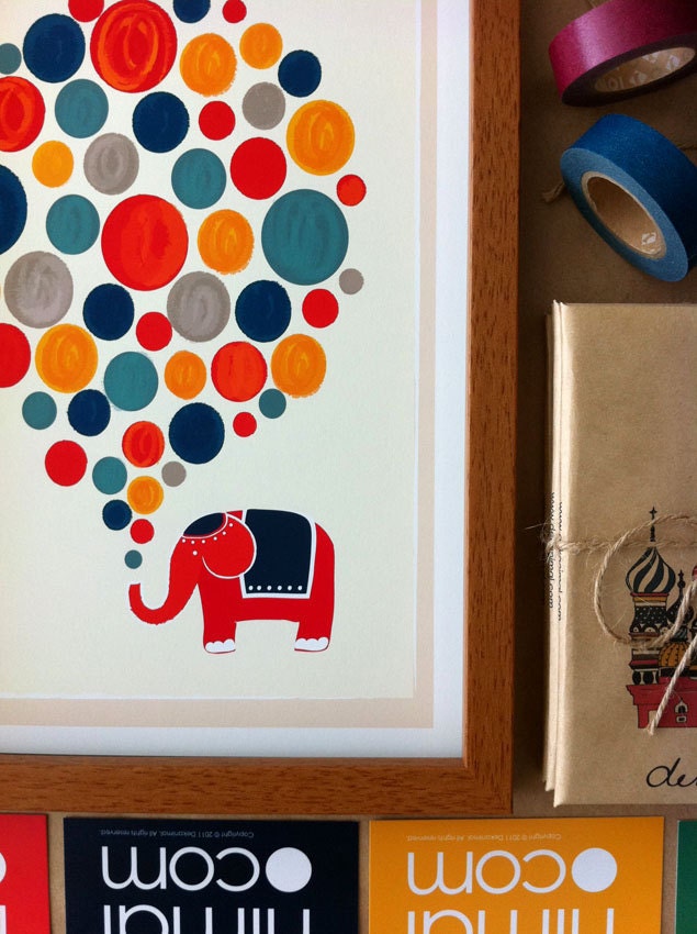 Little Elephant, Big Dream Illustration Art Print Animal Children decor, Kids Room, Wedding Birthday Anniversary Gifts