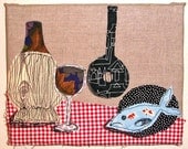 Still Life Fabric Painting Collage SALE