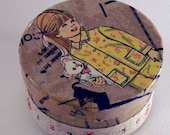 SALE Sewing Button Box Round