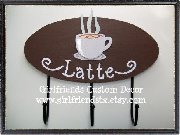 Latte Key Hooks Perfect Accessory for a Coffee by juniordesignco