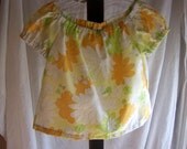 Recycled fabric peasant blouse
