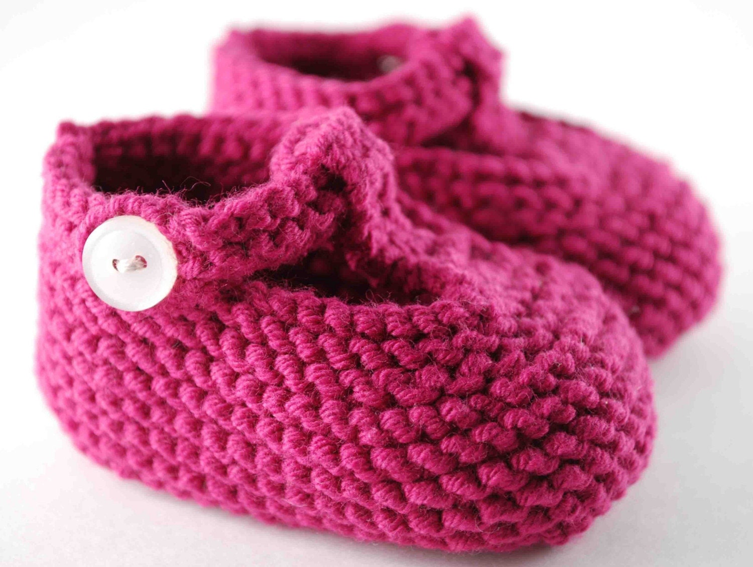 Sweet Magenta T Strap Baby Booties