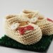 Little Miss Bow Cream Baby Booties