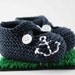 Ahoy Navy Anchor Baby Booties