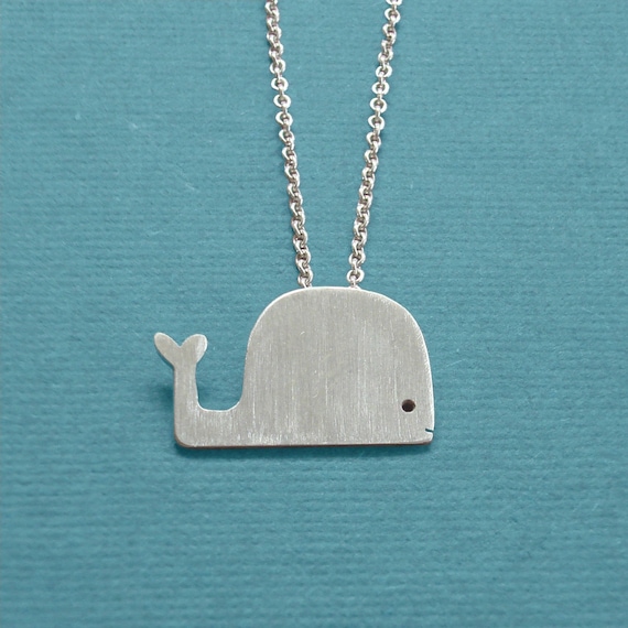 Cute Whale Pendant with Chain by Squirrelbunny