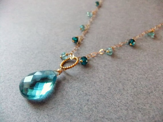 Mermaid Aqua Quartz Apatite and Amazonite Necklace