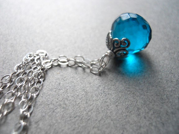 London Calling London Blue Quartz Leaf Necklace