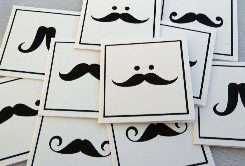 Movember MUSTACHE MADNESS mini note card set - 15 cards & envelopes