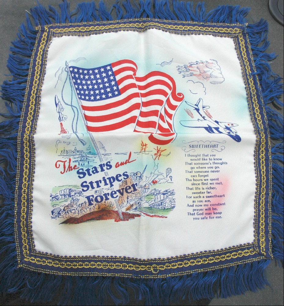 Vintage Stars and Stripes Sweetheart Pillow Sham
