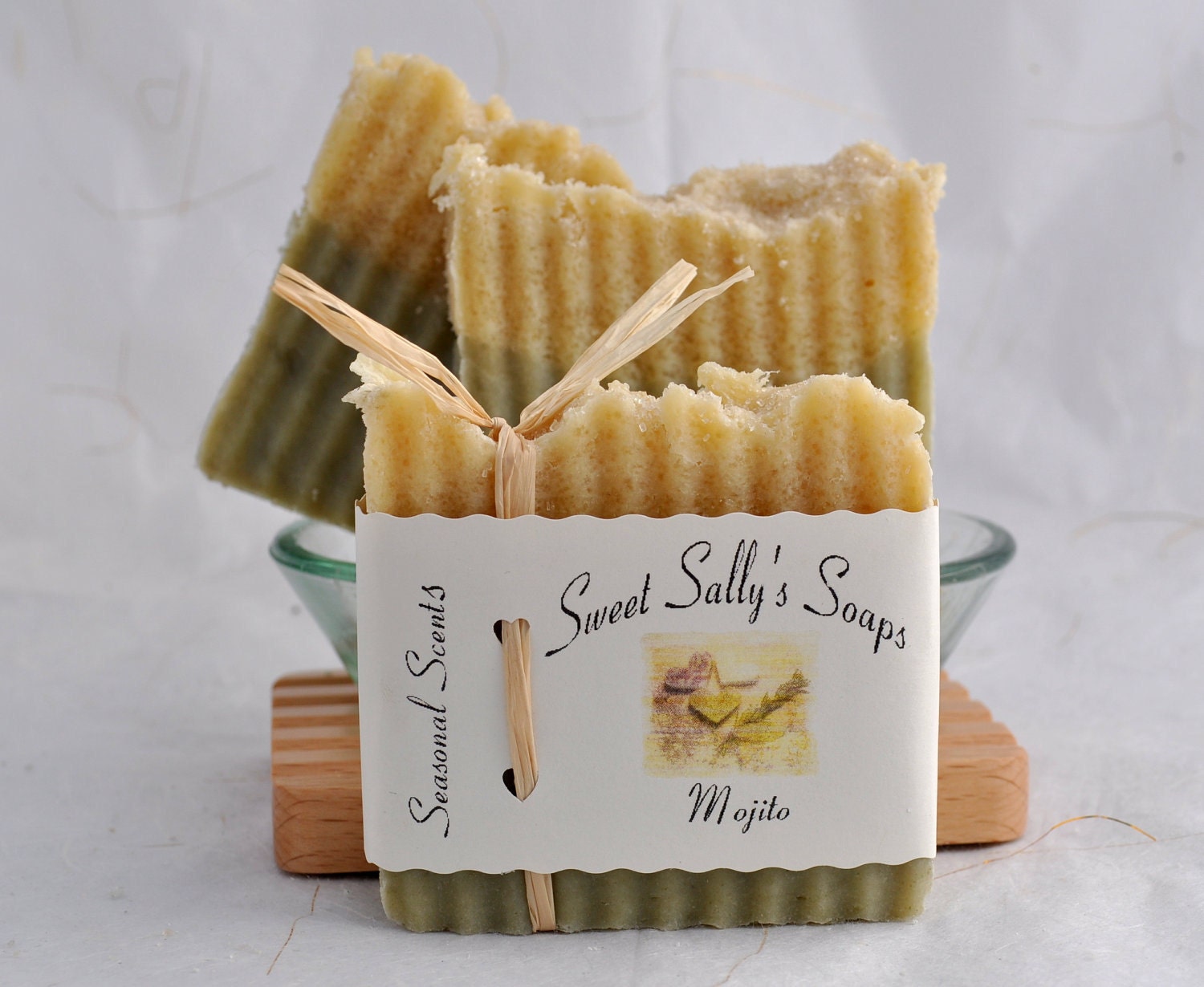 Mojito Organic Soap, Vegan Hot Process Handmade Soap, Lime and Spearmint Essential Oil Soap