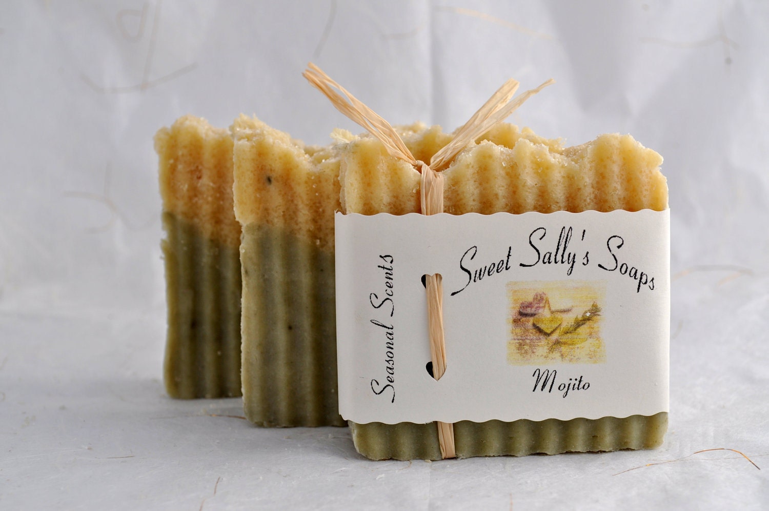 Mojito Organic Soap, Vegan Hot Process Handmade Soap, Lime and Spearmint Essential Oil Soap