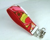 Key Fob Key Chain/Wristlet-with Swivel Hook--MIRABELLE in Red