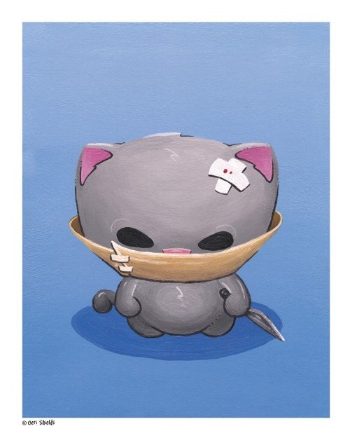 Bad Kitty 3 - Humorous Cat 8x10 Print by Geri Shields