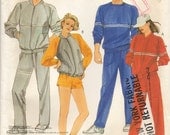 Vintage 1985 Sewing Pattern, McCalls 2080, Jacket, Sweatshirt, Pants or Shorts, Unisex, XL, Uncut