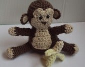 Download Now - CROCHET PATTERN Baby Monkey and Banana - Pattern PDF