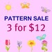 PATTERN SALE - Pick any 3 PDF crochet patterns for one low price